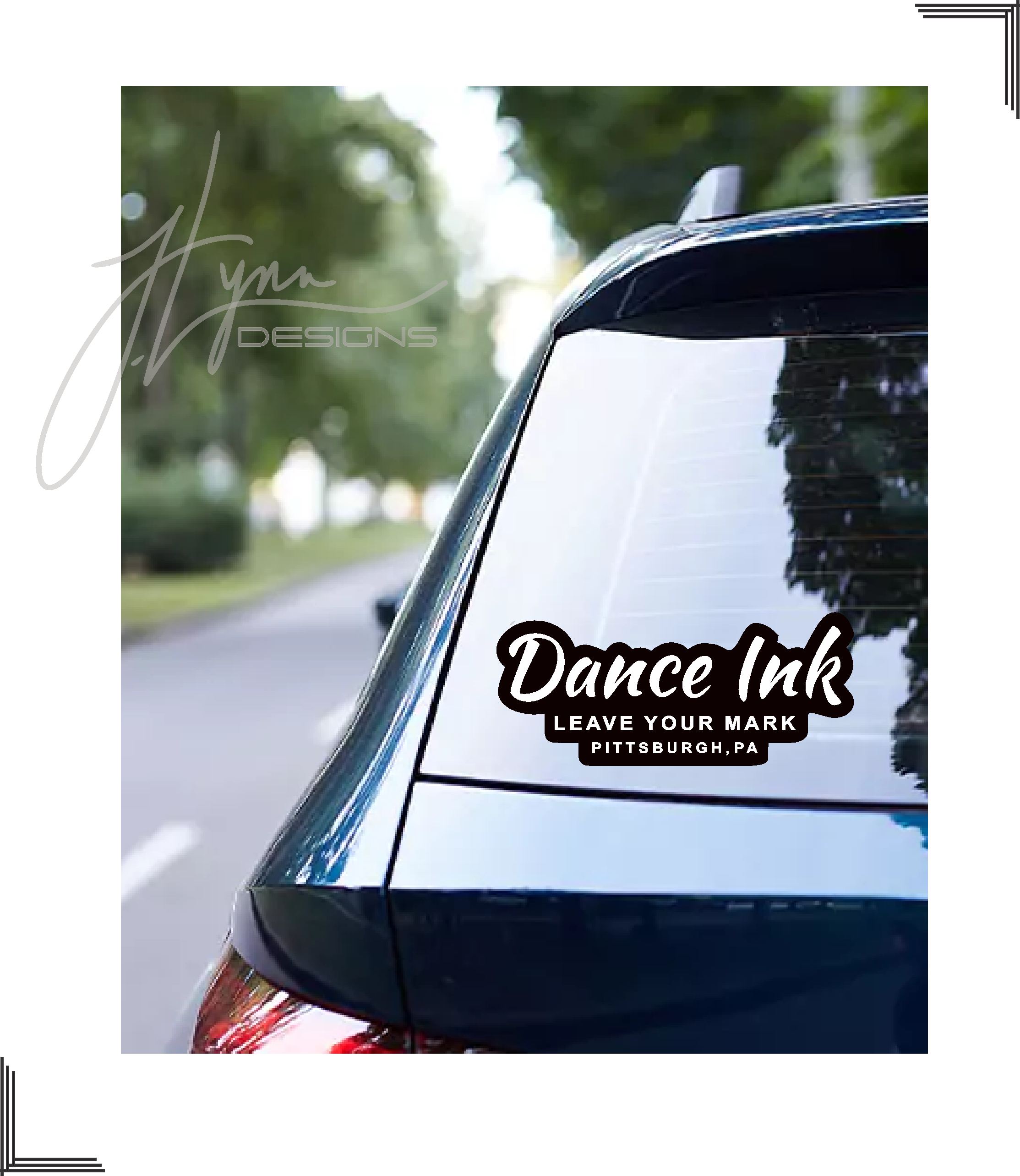 Dance Ink Car Decal - Modern Black & White Vinyl