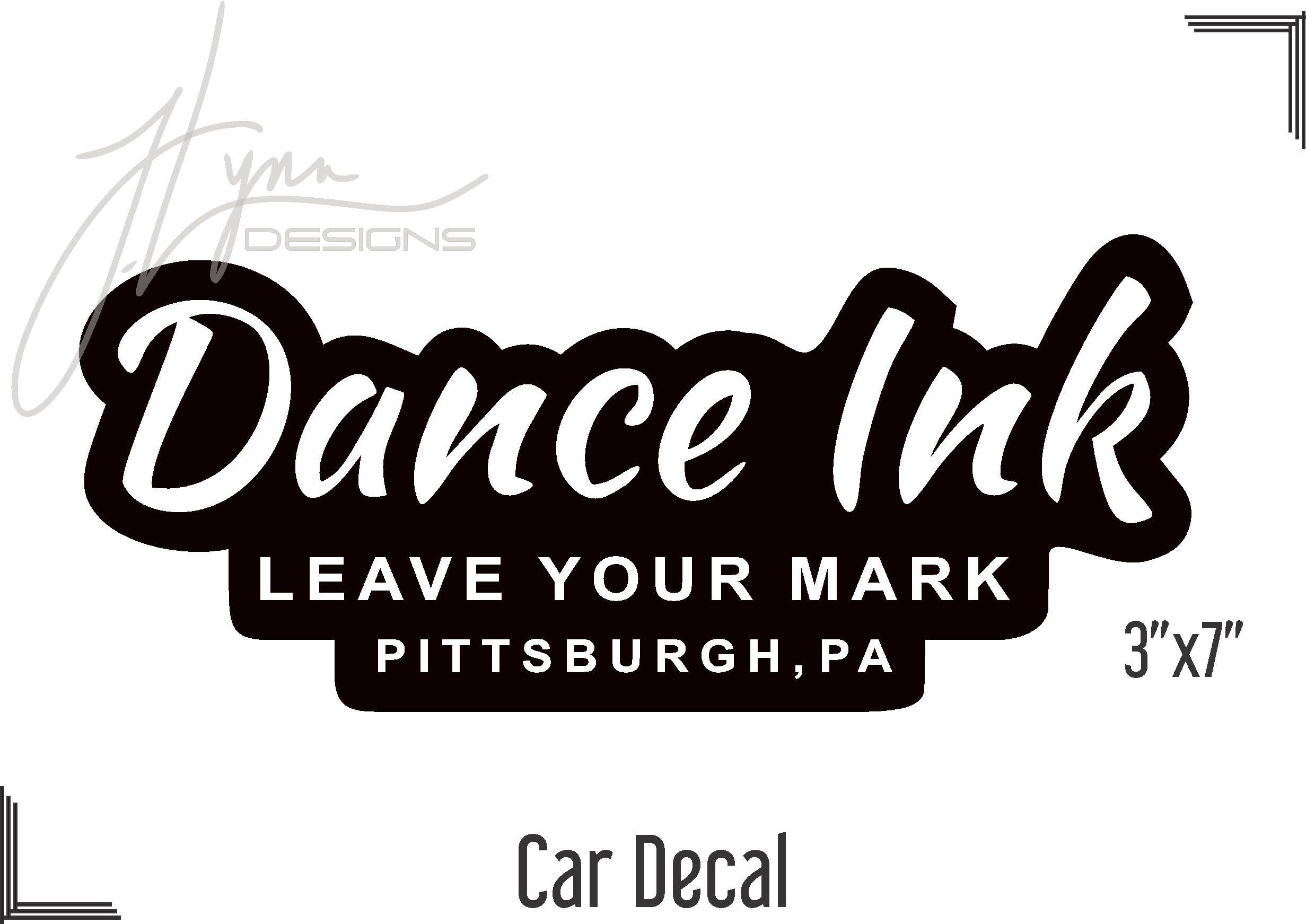 Dance Ink Car Decal - Modern Black & White Vinyl