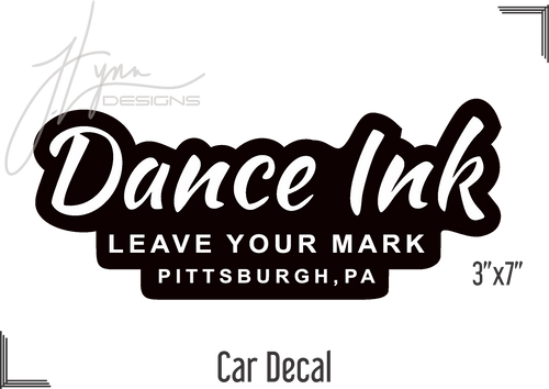 Dance Ink Car Decal - Modern Black & White Vinyl