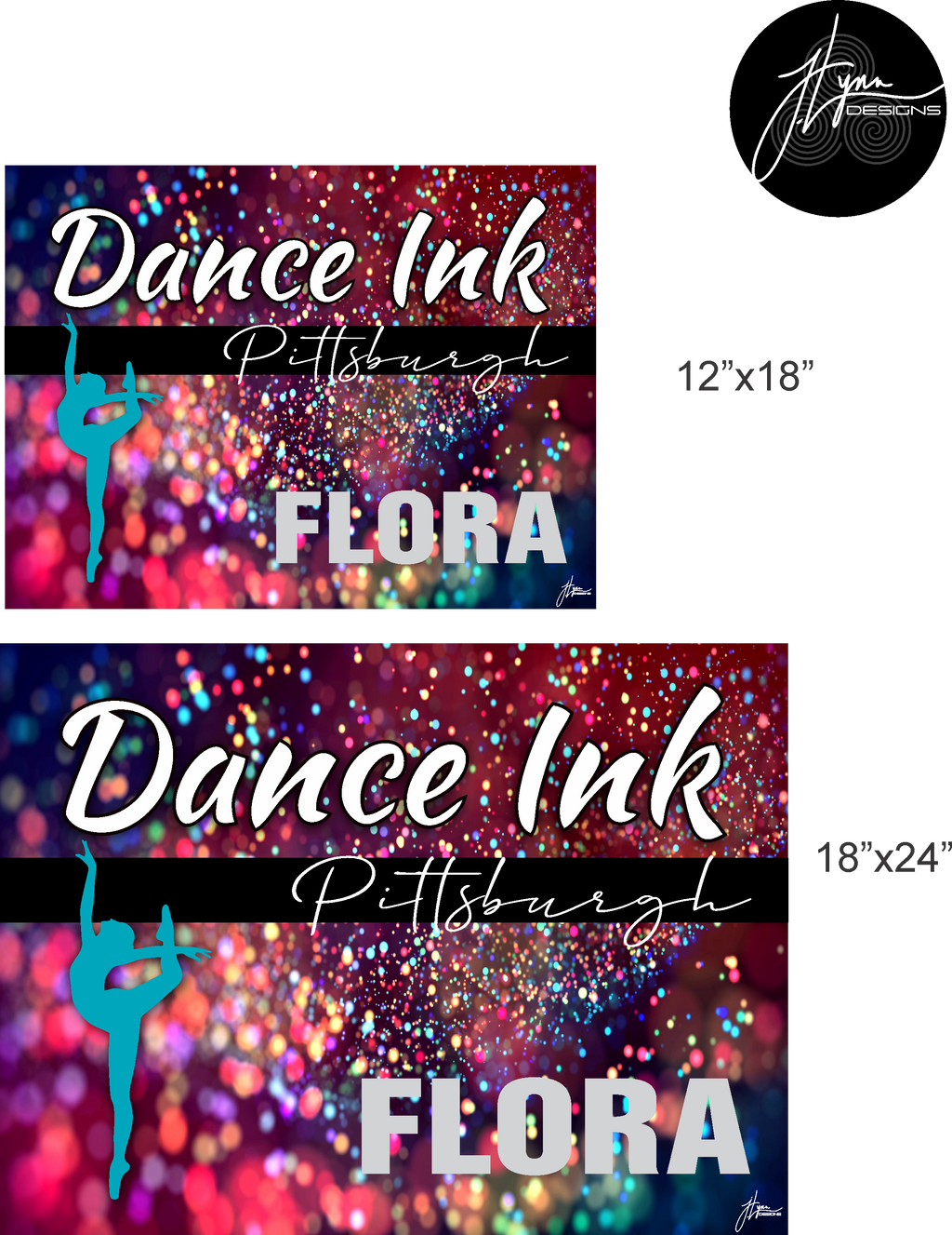 Custom Dance Ink Yard Sign with Stakes