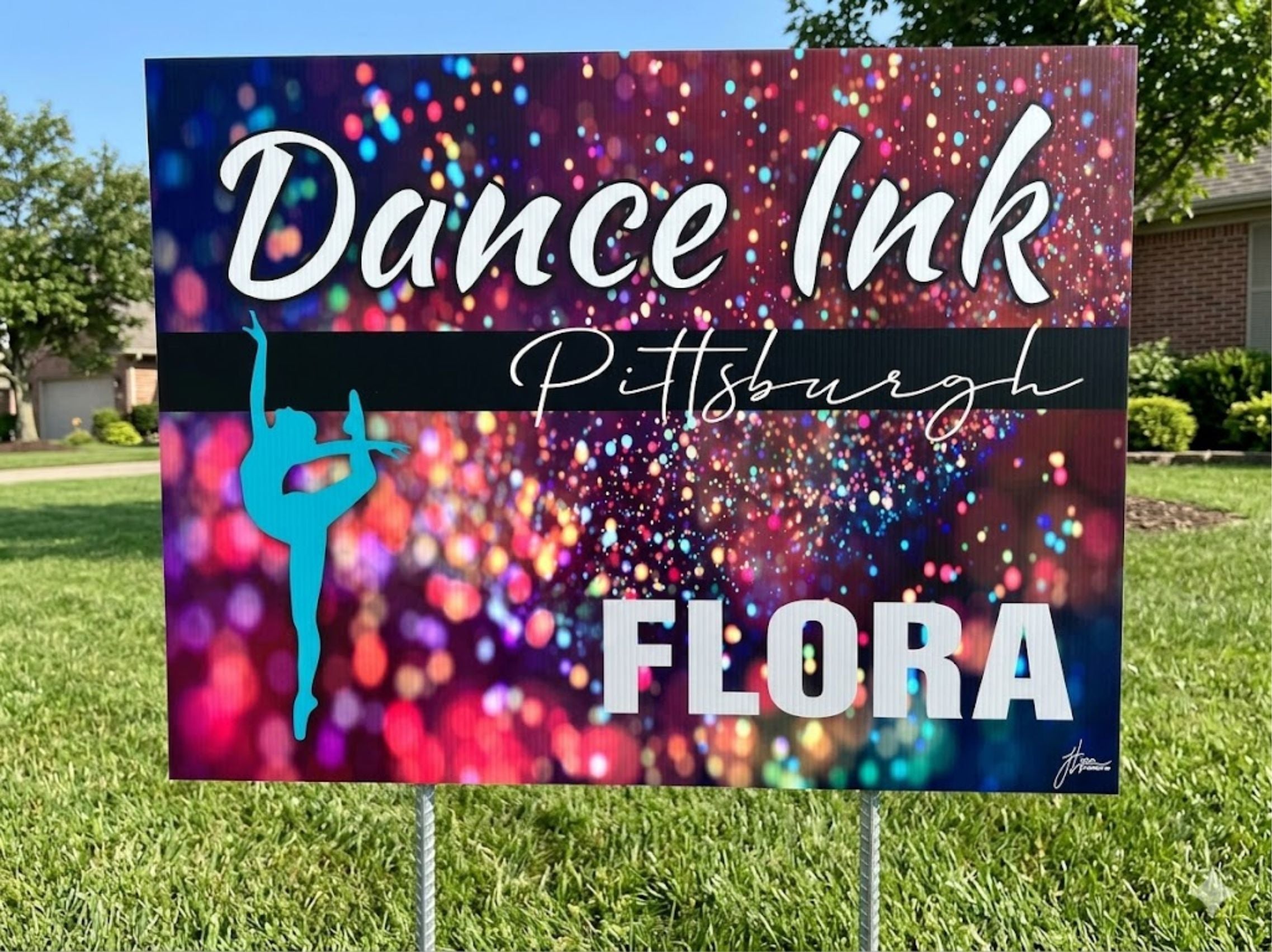 Custom Dance Ink Yard Sign with Stakes